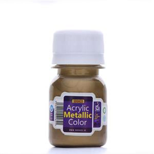 رنگ اکریلیک متالیک سوداکو 30 میل طلایی آنتیک کد acrylic metallic 0283